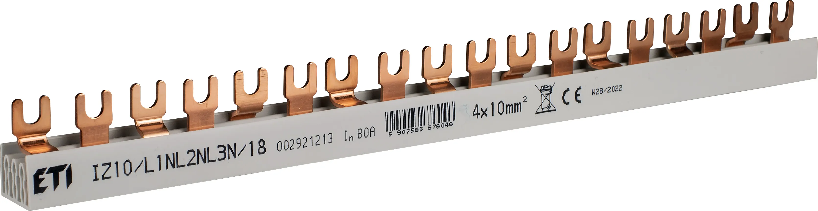 Insulated busbar IZ10/L1NL2NL3N/18 002921213