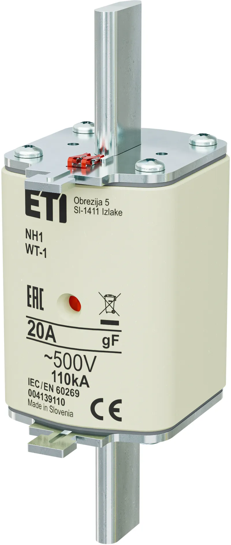 Fuse link NH1/WT-1 gF 20A/500V 004139110