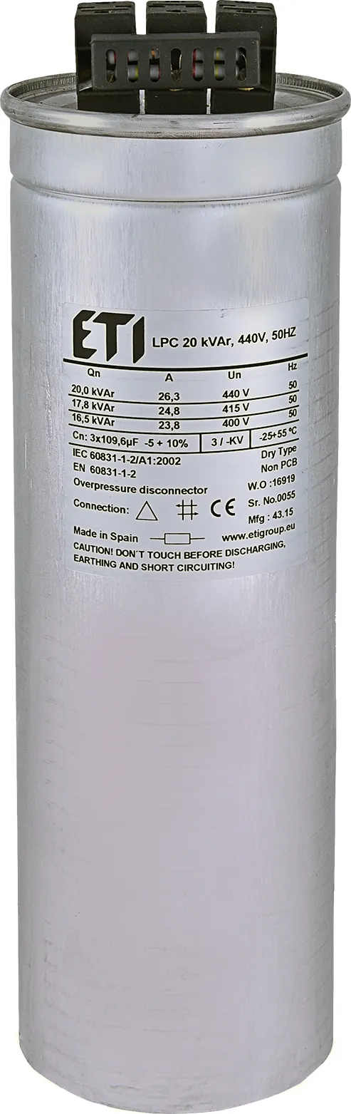 Capacitor LPC 20 kVAr, 440V, 50Hz 004656763