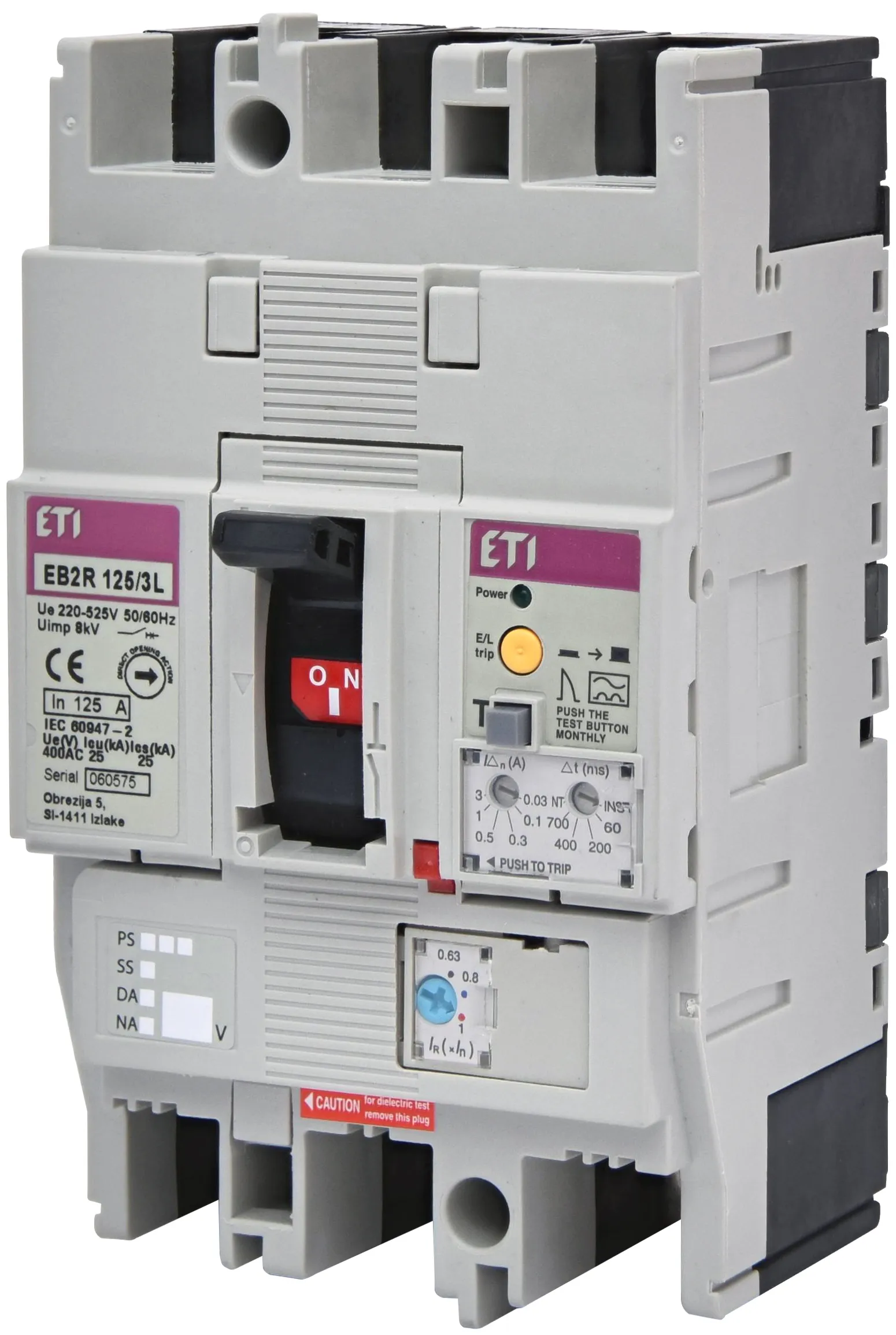 Molded Case Circuit Breaker EB2R 125/3L 125A 3P 004671506