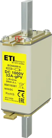 Image of NH0 gPV 32A/1000V DC